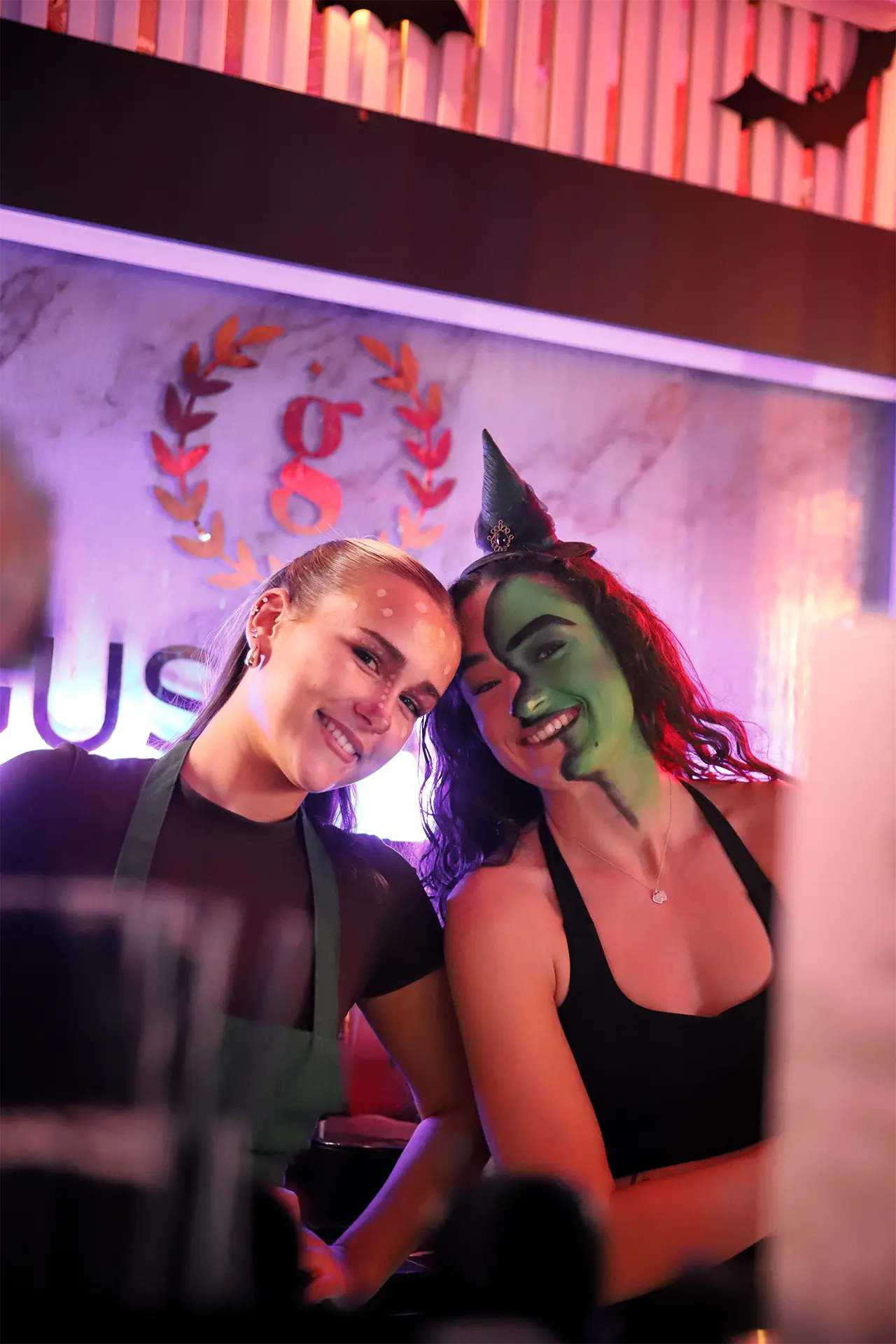 The team at the house on a Halloween night